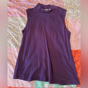 Croft & Barrow Purple Tank Top with High Neckline and Soft Stretchy Fabric